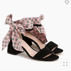 J. Crew Suede Penny Sandal with Scarf Tie Ankle Strap - Size 9
